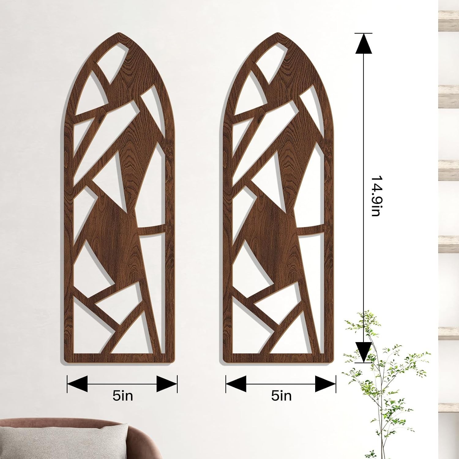 Chic 2-Piece Geometric Wall Decor Set – Modern Wooden Art for Living Spaces