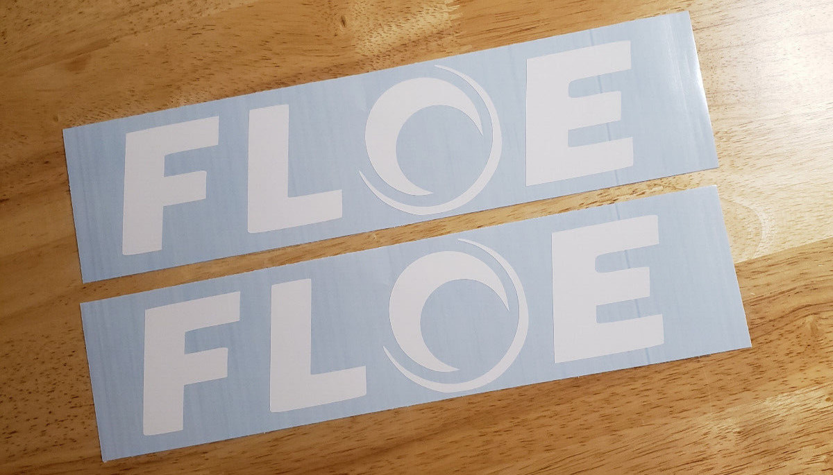floe trailer Vinyl Die-Cut decals Stickers 12×2"(2) GLOSS WHITE USA