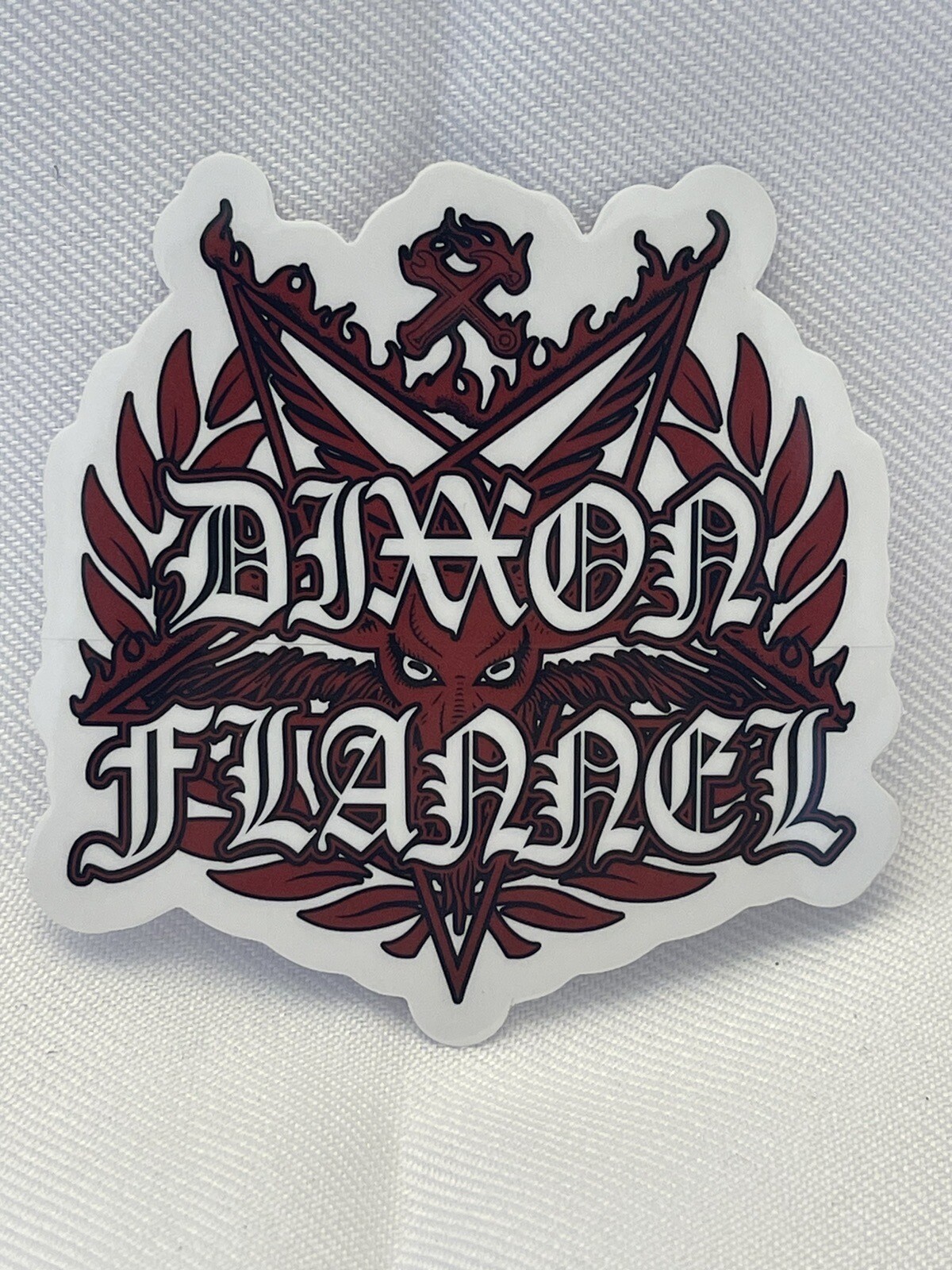 Dixxon Flannel Co Sinister Pentagram Sticker Red Black White