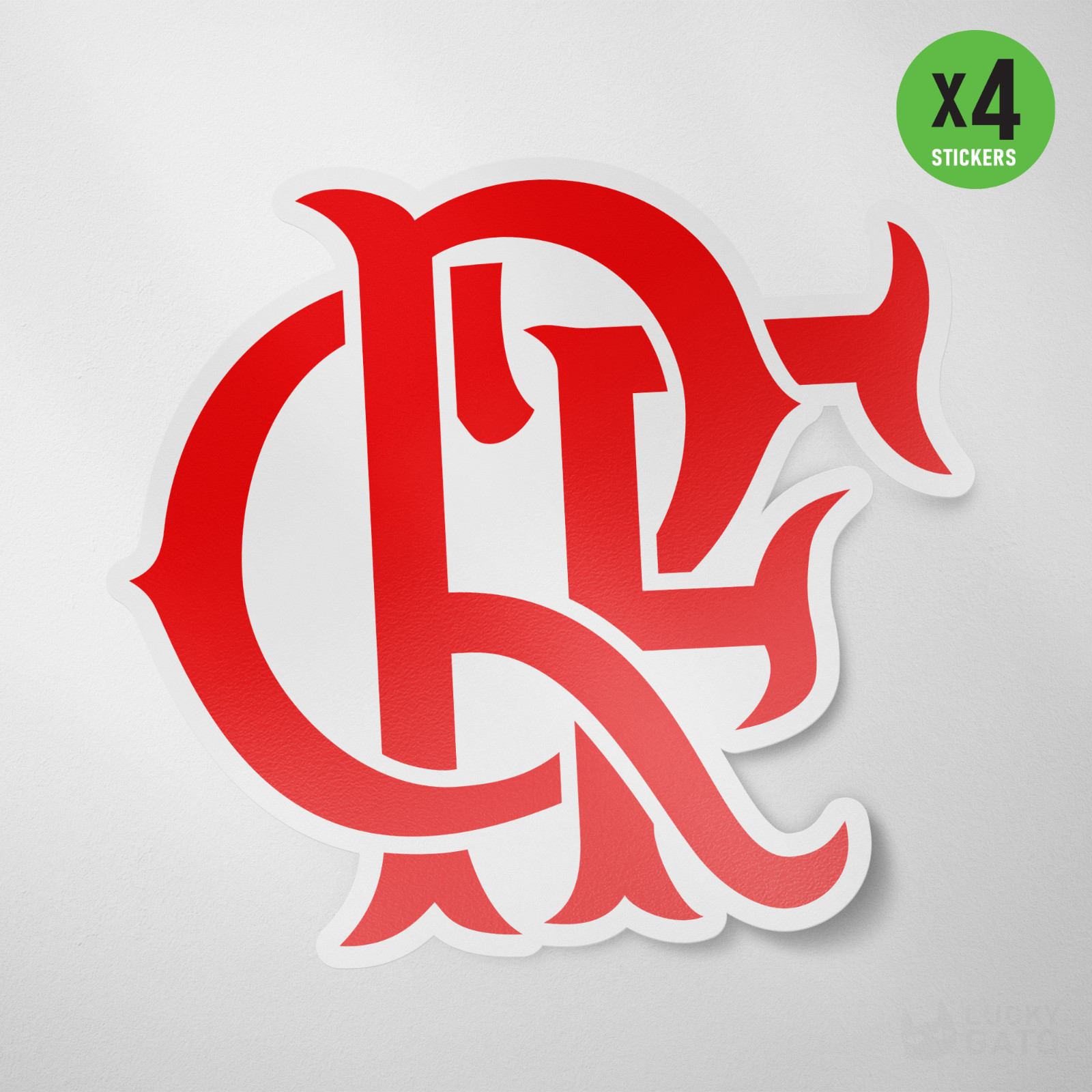 (4 Pack) Flamengo Brazil Vinyl Sticker Decal Calcomania Adesivo Rubro Negro