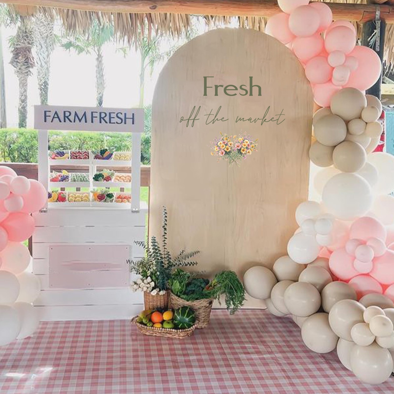 Fresh Off The Market Decal – Bridal Shower Backdrop Arch Decal Farmers Market…