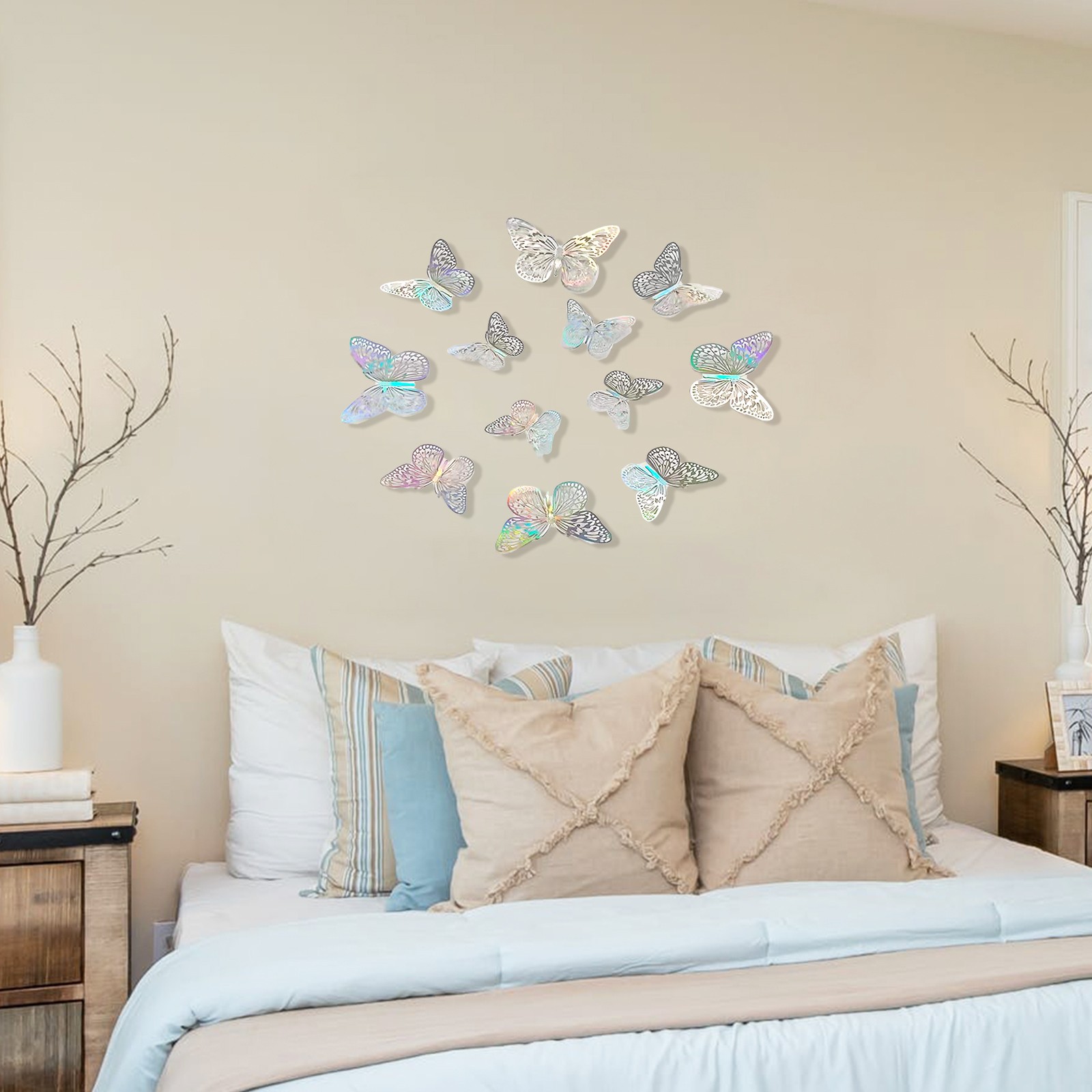 1-12Pcs Wall Stickers Double-layerd Shape Wall Decal 3D Cut-out