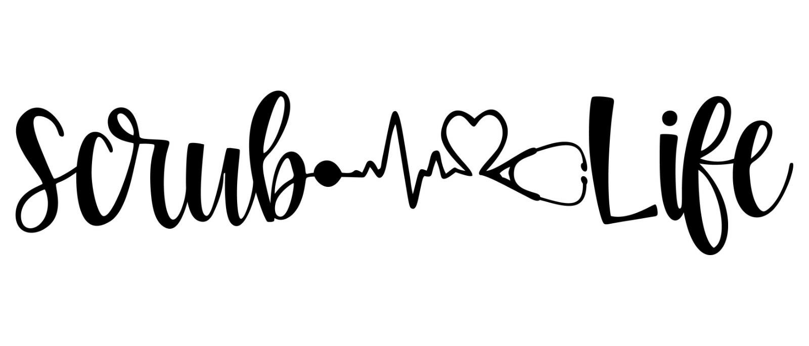 Scrub Life Heart Beat Nurse Decal Sticker for car cup doctor heart