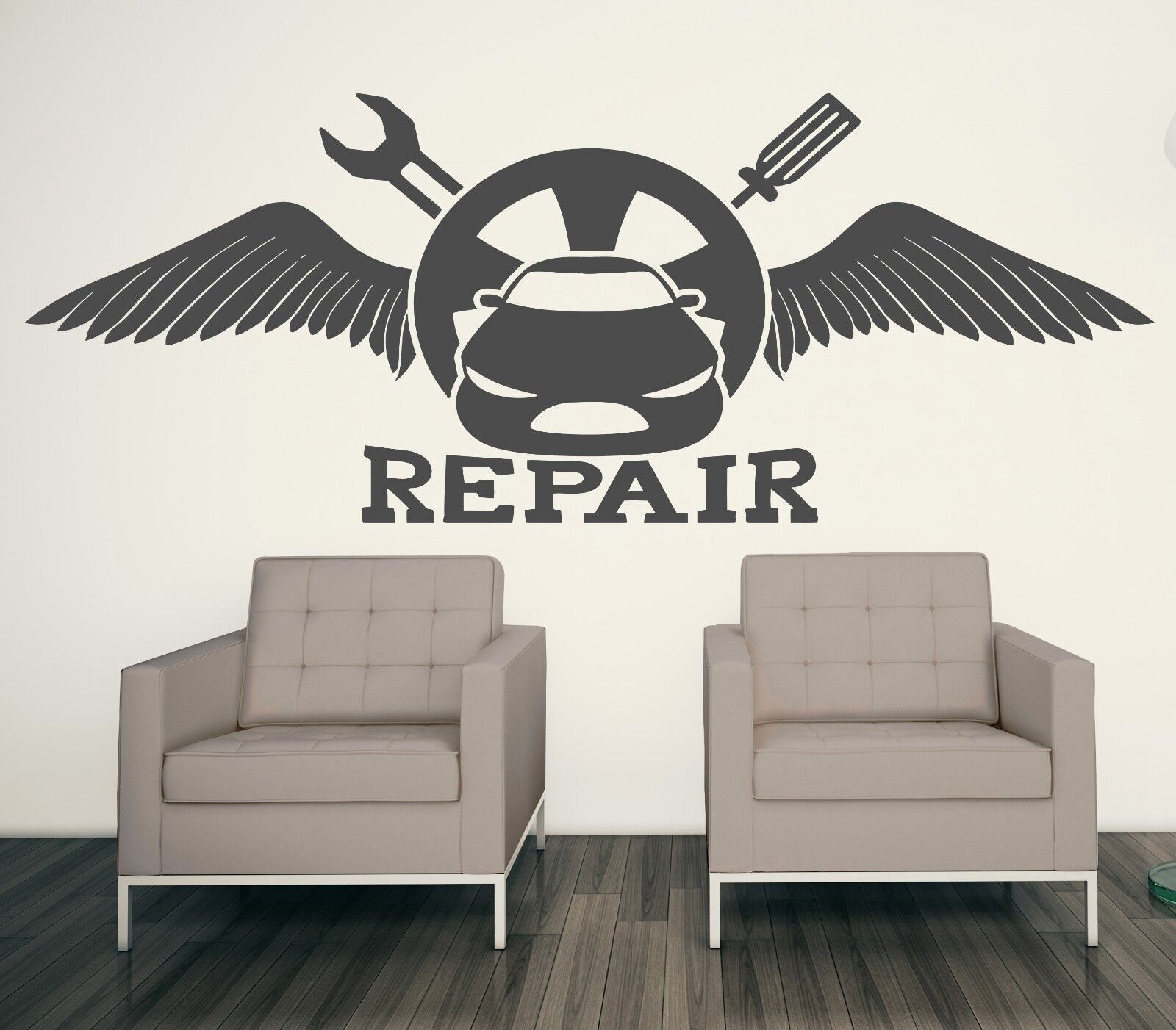 Vinyl Decal Wall Sticker Car Auto Shop Body Repair Tools Wrench Pit Stop (n295)