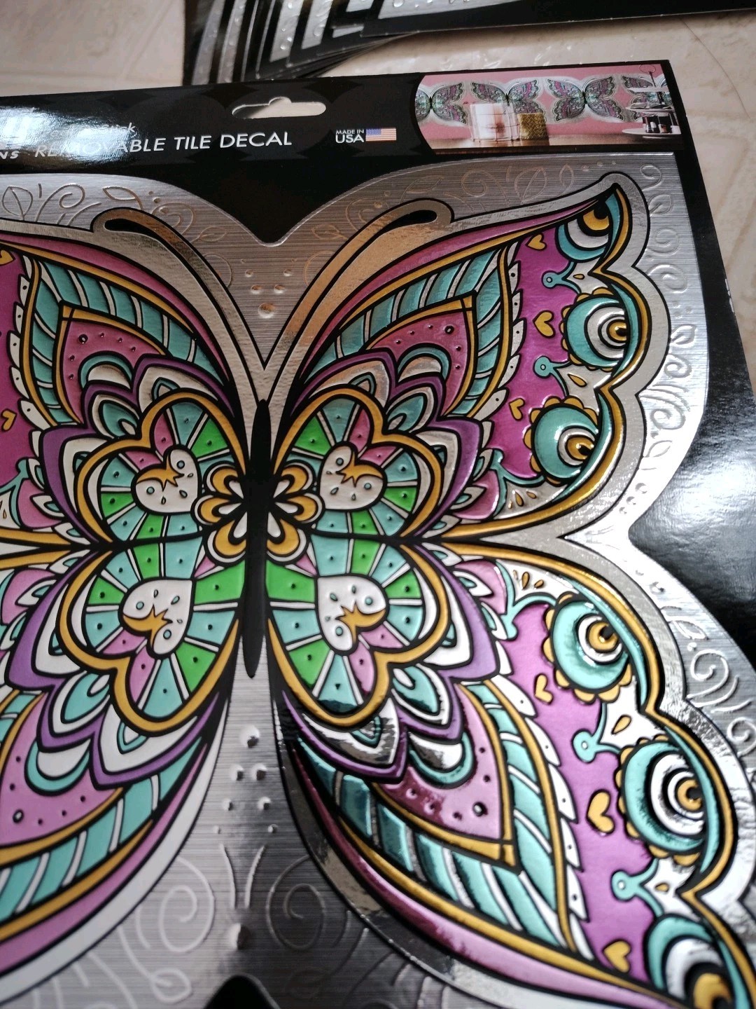 Main Street Butterfly Peel and Stick Tile Decals – Lot of 12