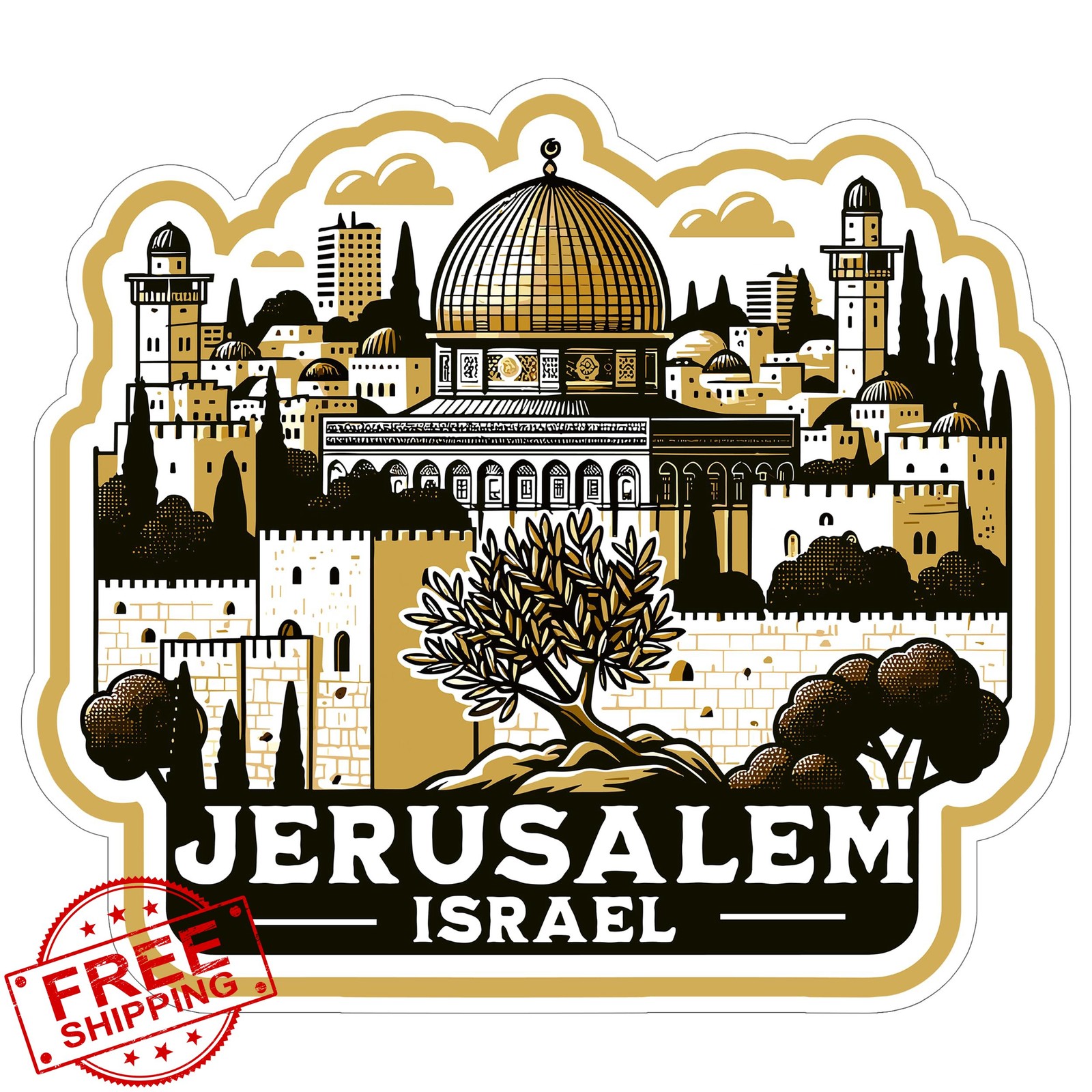 No Thorns Media Jerusalem Israel sticker 4in