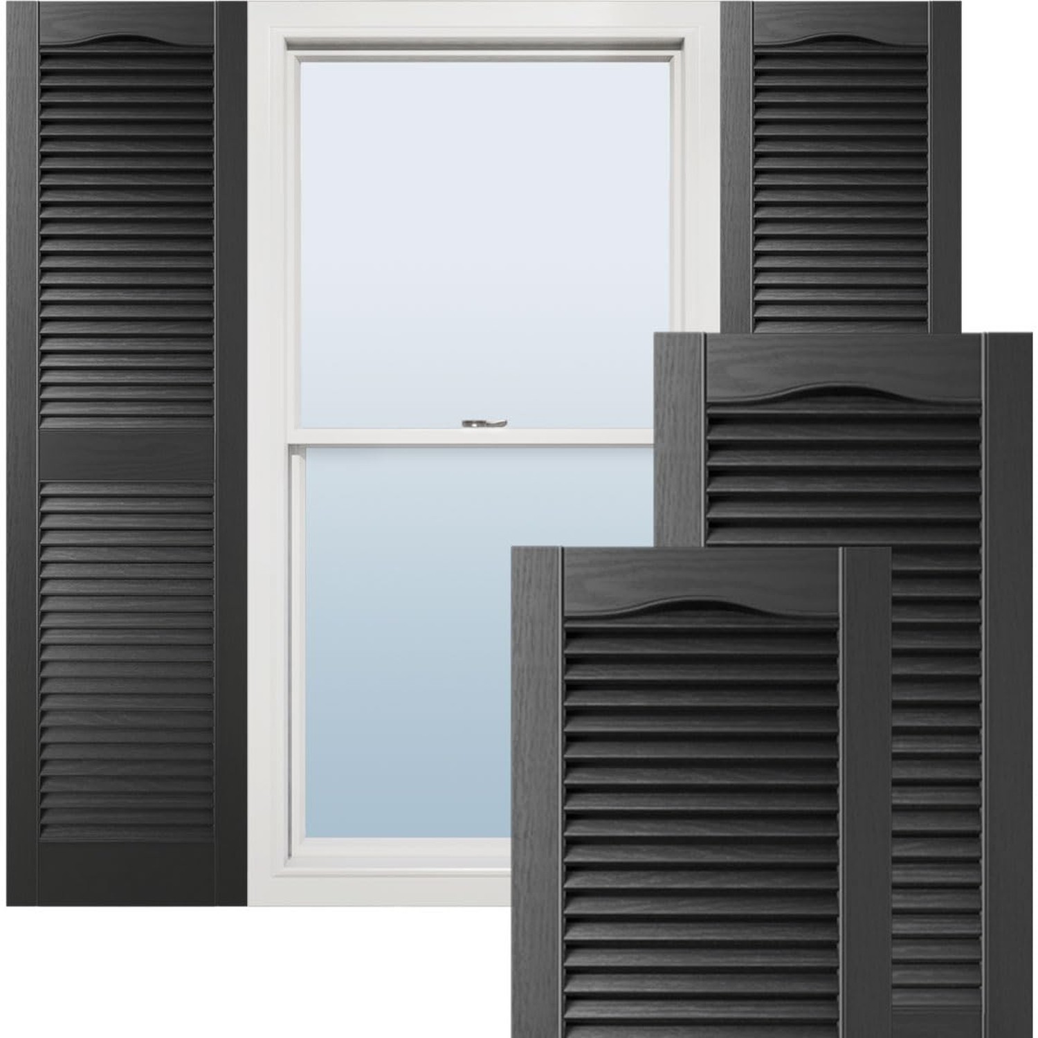 Ekena Millwork Lifetime Vinyl LL1S14X04800BL Standard Cathedral Top Center Mu…