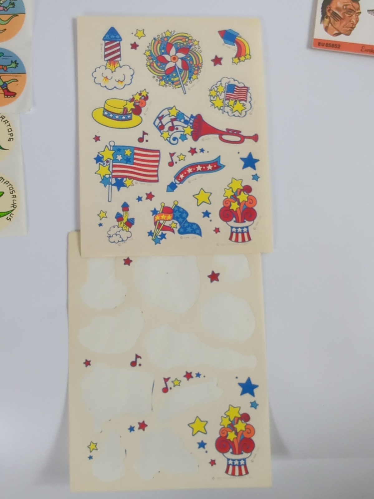 Mixed Lot Vintage 90s Sticker Sheets Animals Hearts Holiday Dinosaur