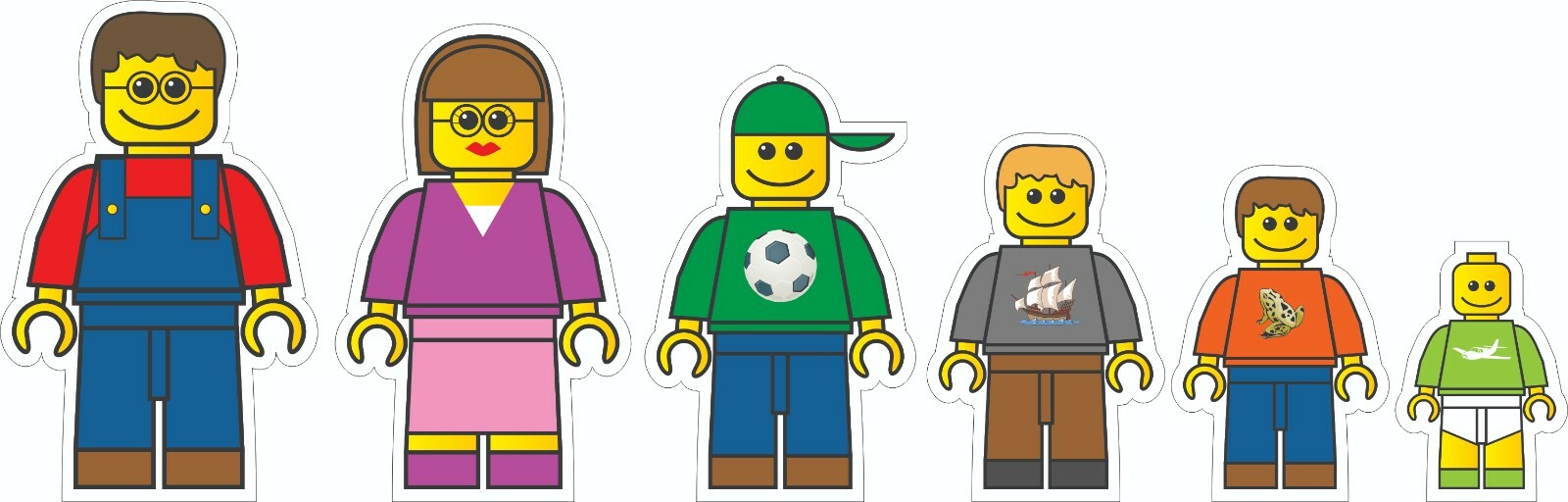 Lego Inspired Brick Mini Figure Family Caricature Vinyl Decal Sticker Car Laptop