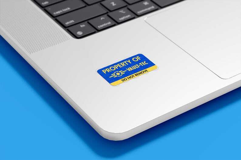 Fallout Vault Tec Asset Tag Vinyl Sticker Matte, Fan Art – Perfect Gift for Tech