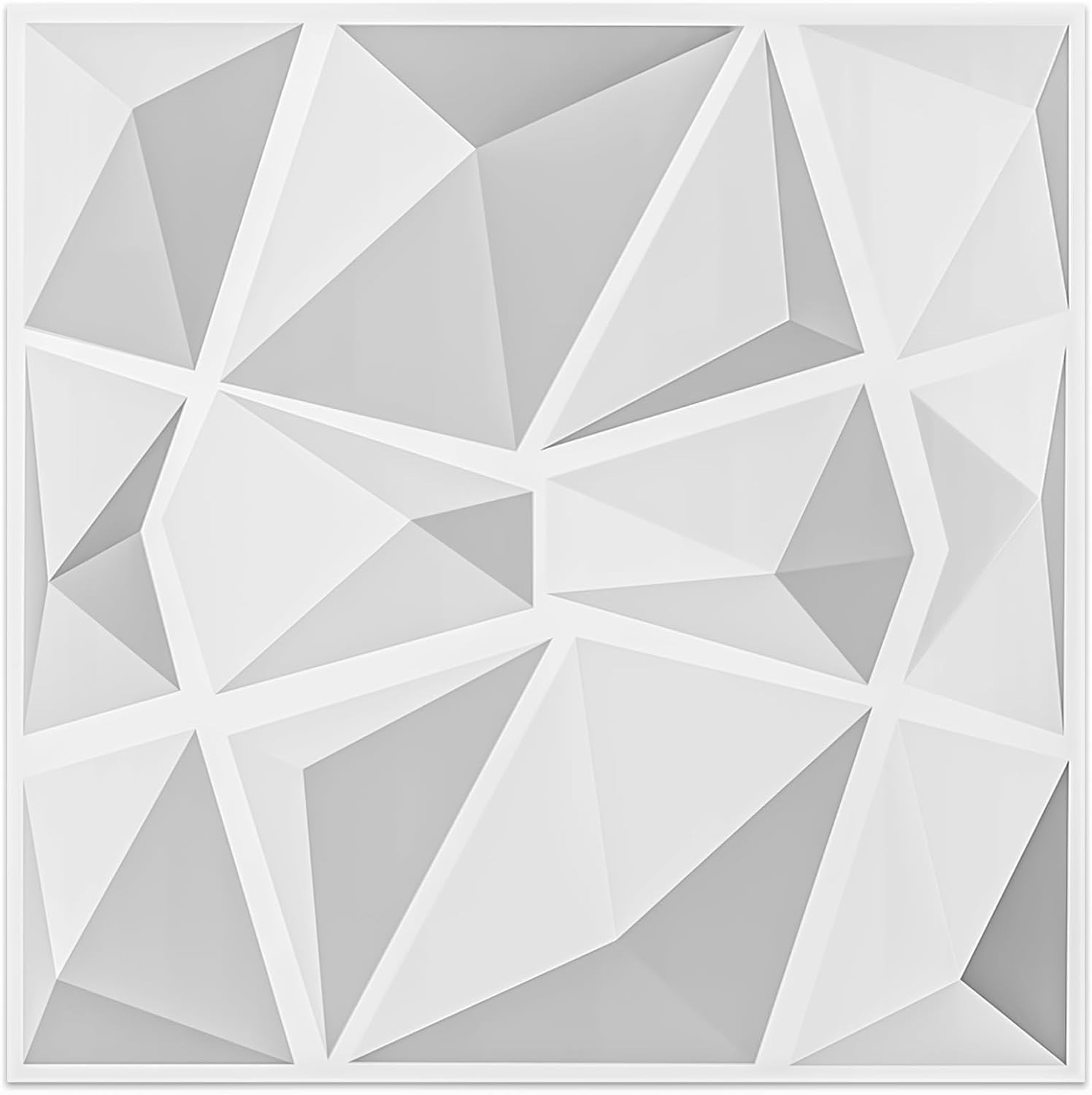 12 Pack 3D Diamond Design Wall Panels 19.7"x19.7" PVC Panel for Interior Wall…