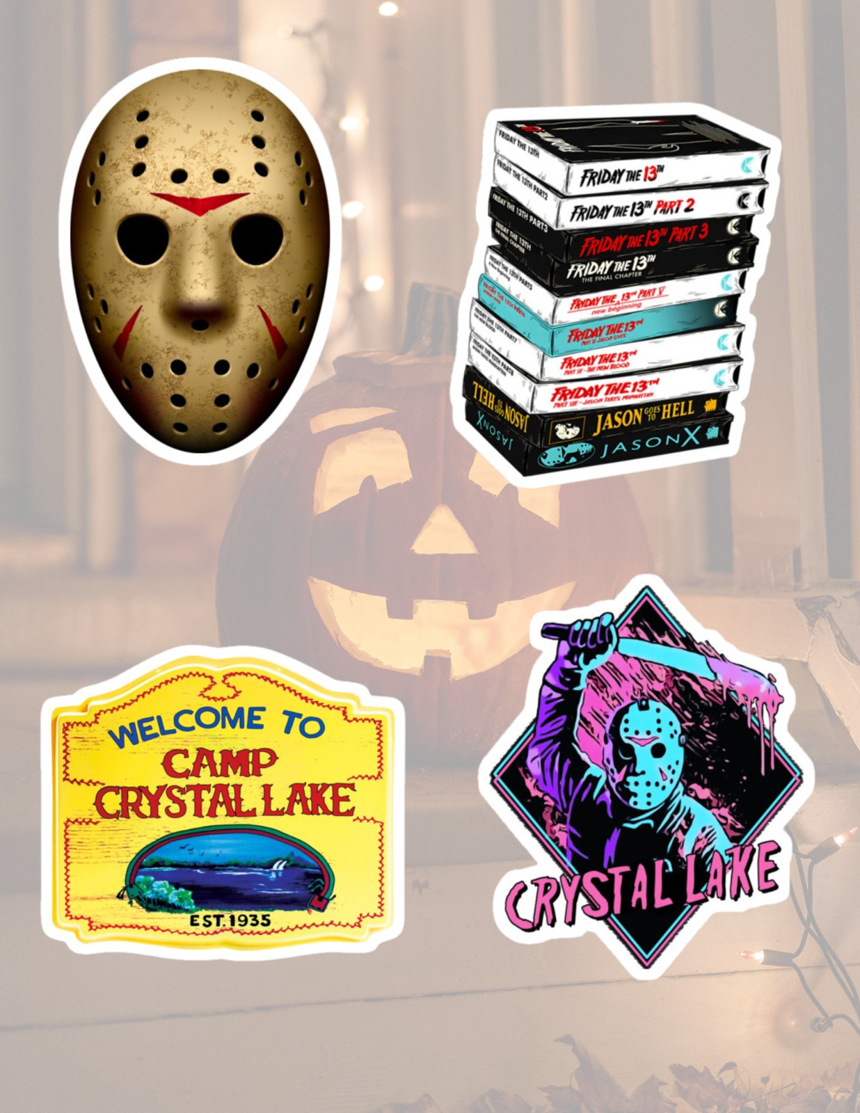 Friday The 13th Horror 4pc Sticker Pack
