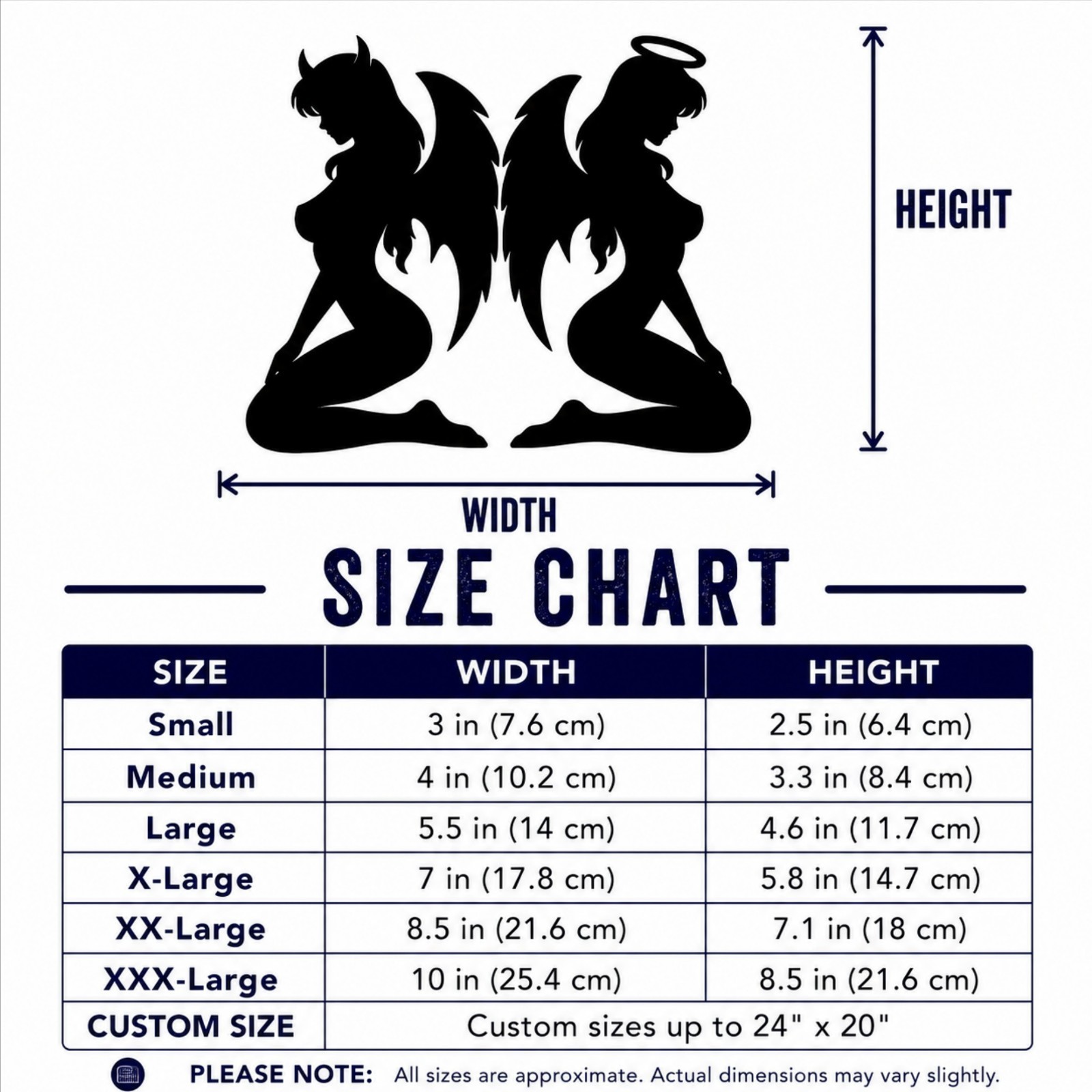 Angel and Devil Kneeling Silhouette | Good vs Evil Vinyl Decal | Car Window