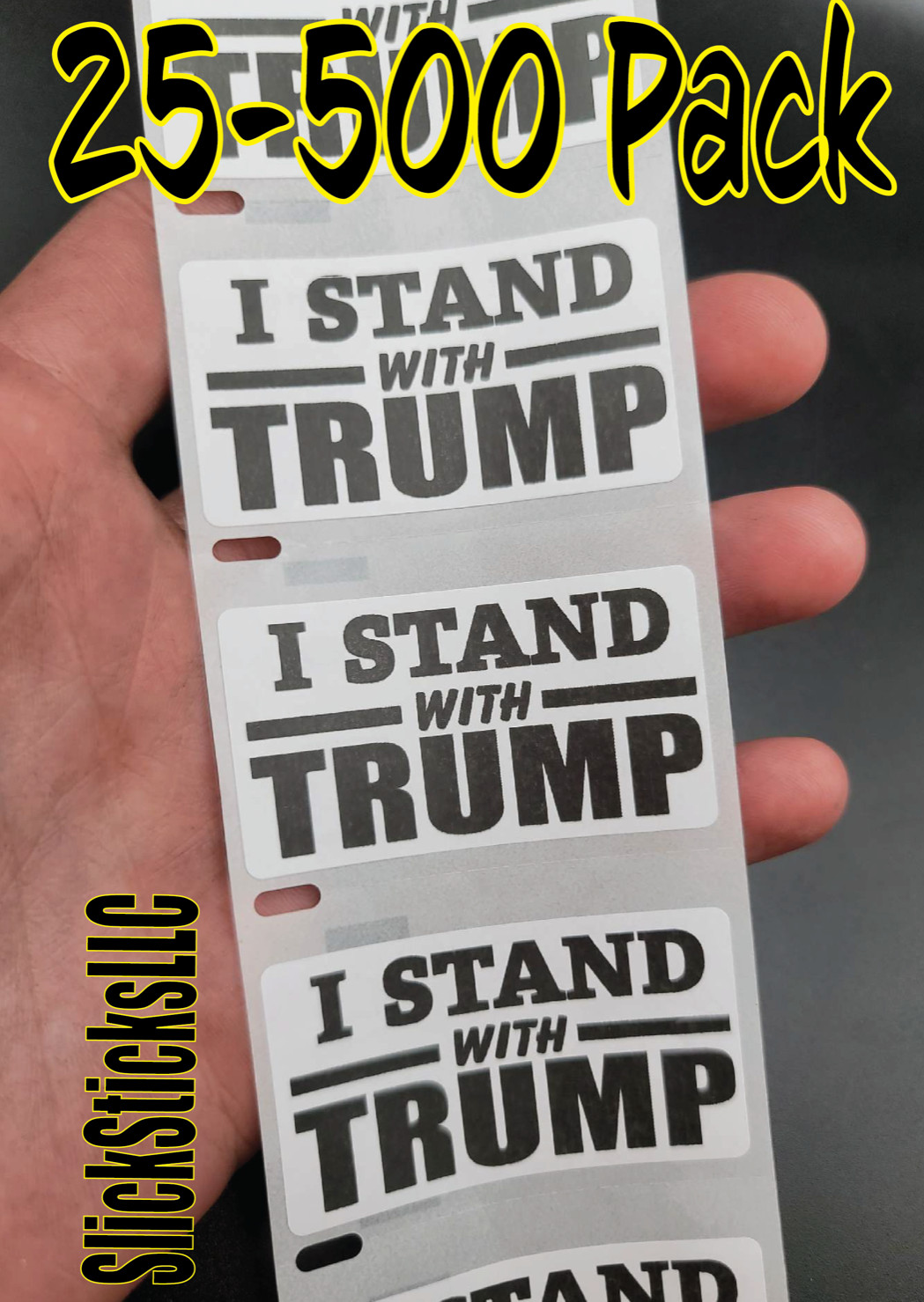 "I STAND WITH TRUMP" 25-500PCS stickers labels decals donald innocent free isn't