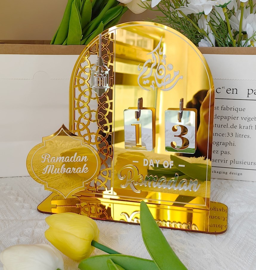 Reflective Acrylic Mirror Calendar with 3D Numbers for Home Organization