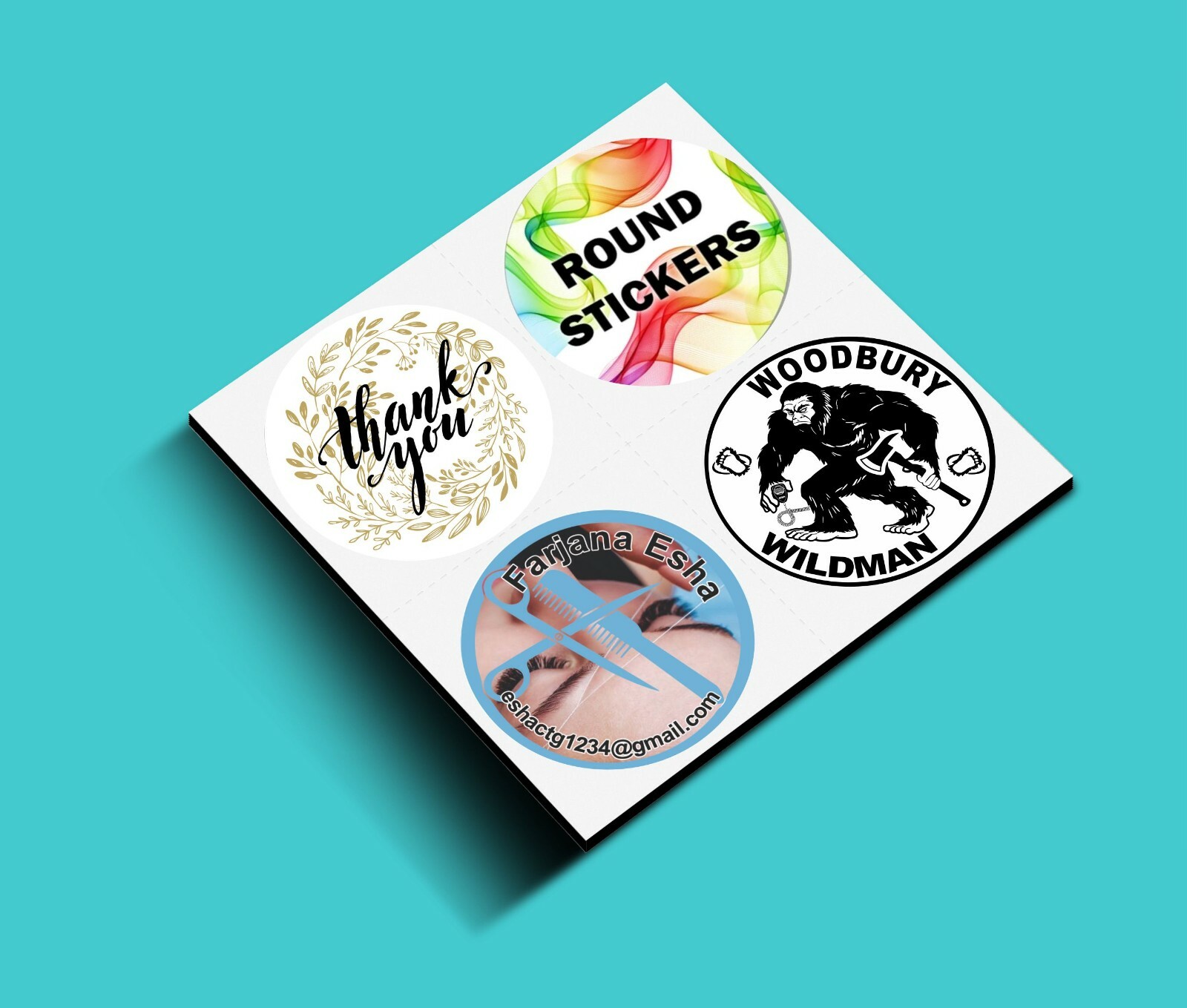 Custom Product Packaging Personal Envelope Labels Round Logo Stickers Decal