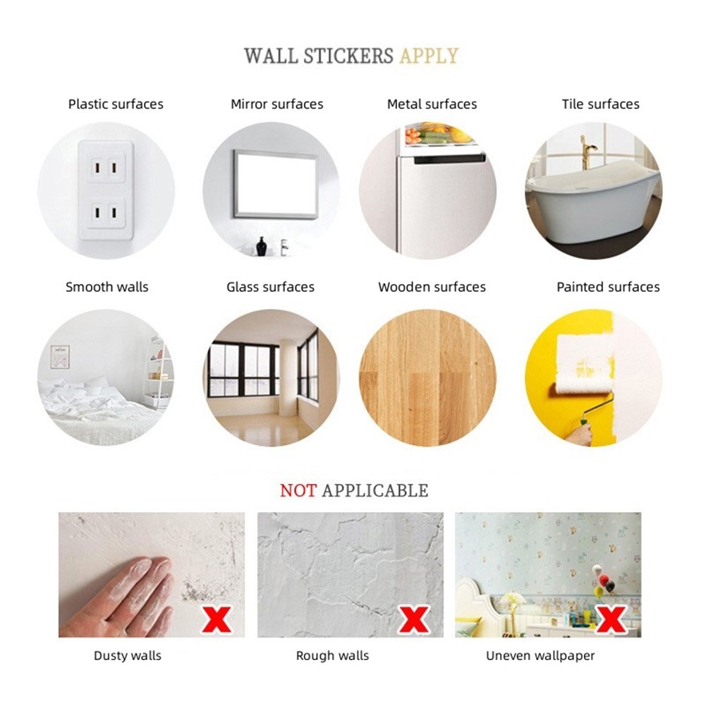 Wall Sticker Home Decoration Accessories Easy To Install Flower Shape PVC