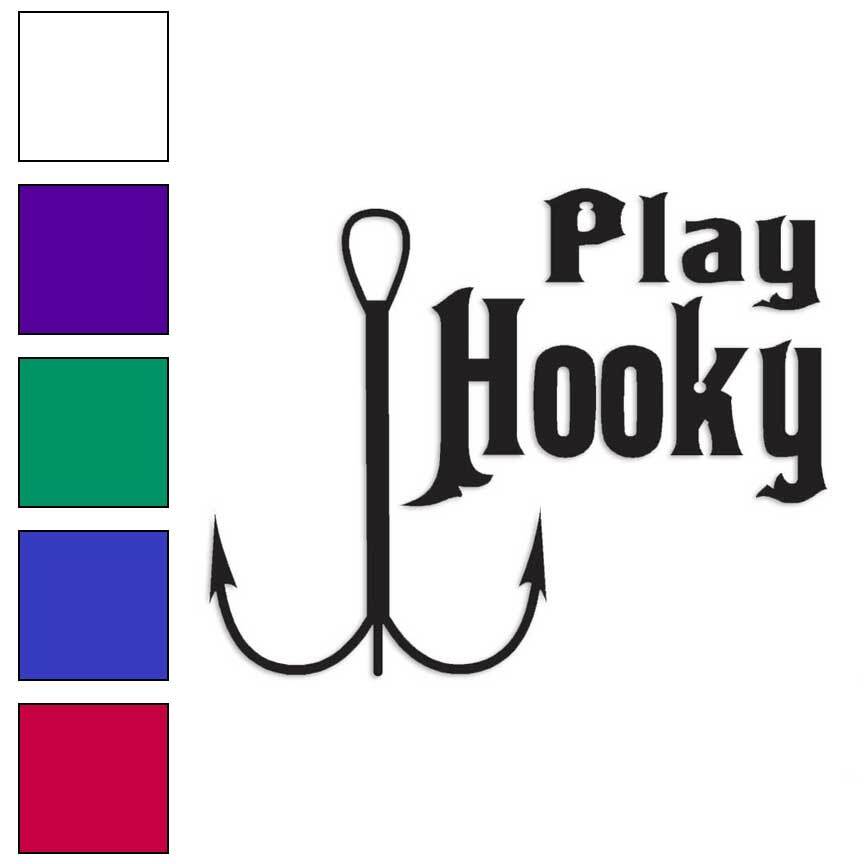 Play Hooky Fishing, Vinyl Decal Sticker, Multiple Colors & Sizes #536