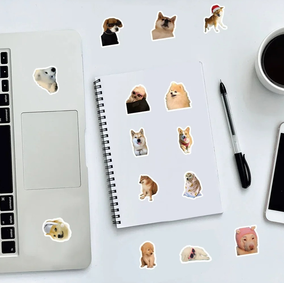 100pcs Funny Dog Cartoon Stickers Cute Decals for Kids & Daily Decor