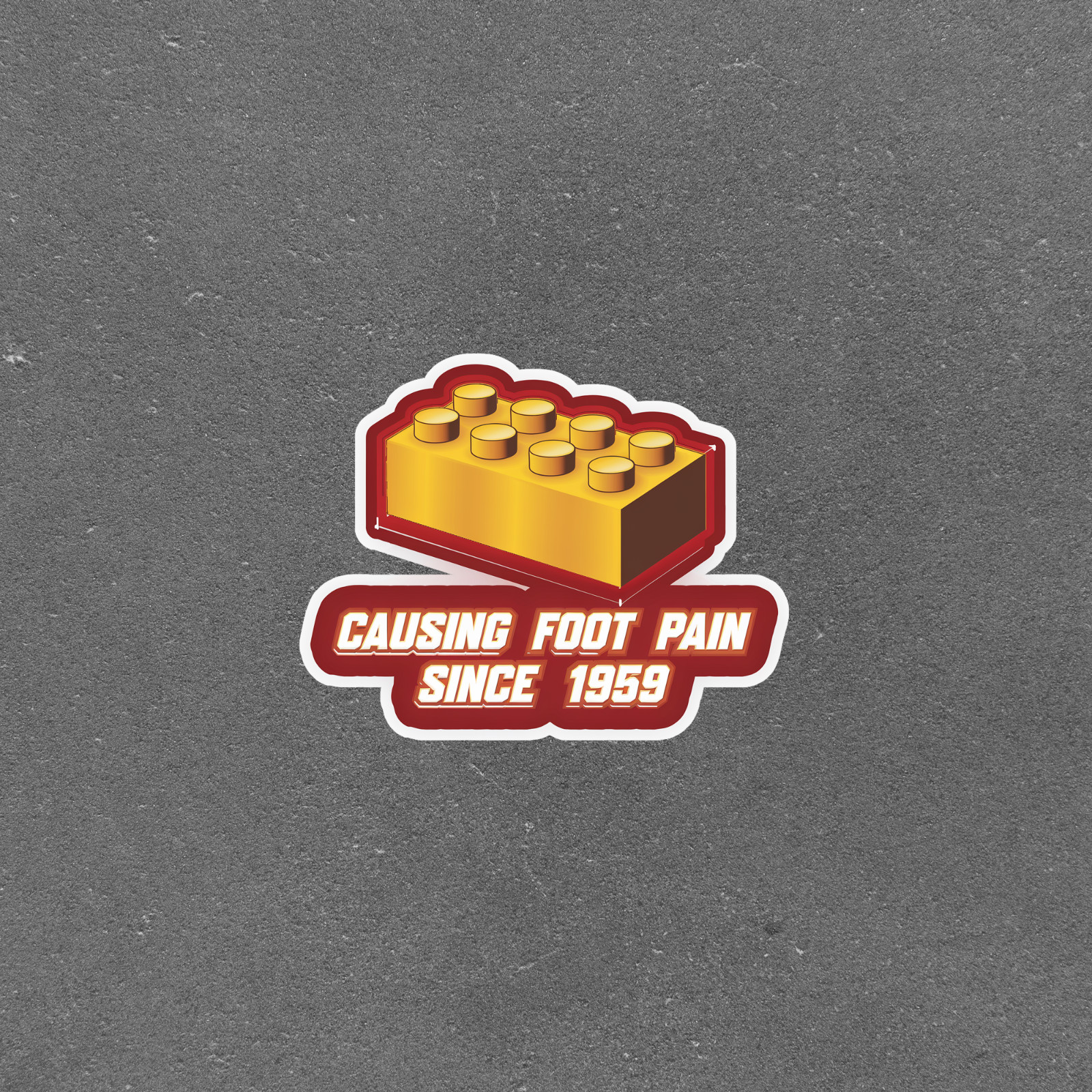 Causing Foot Pain Since 1959 Retro Brick Building Block Sticker #3990
