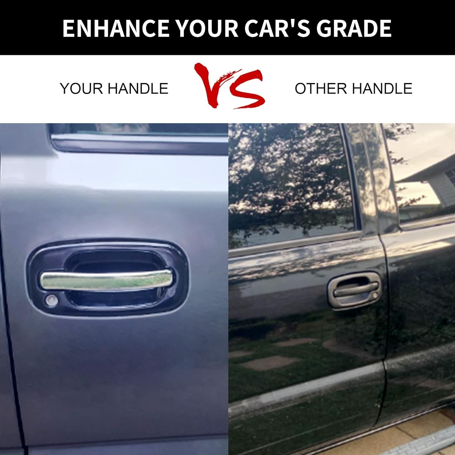 Exterior Door Handles Set, Compatible with 1999-2007 Chevy Silverado Suburban Ta