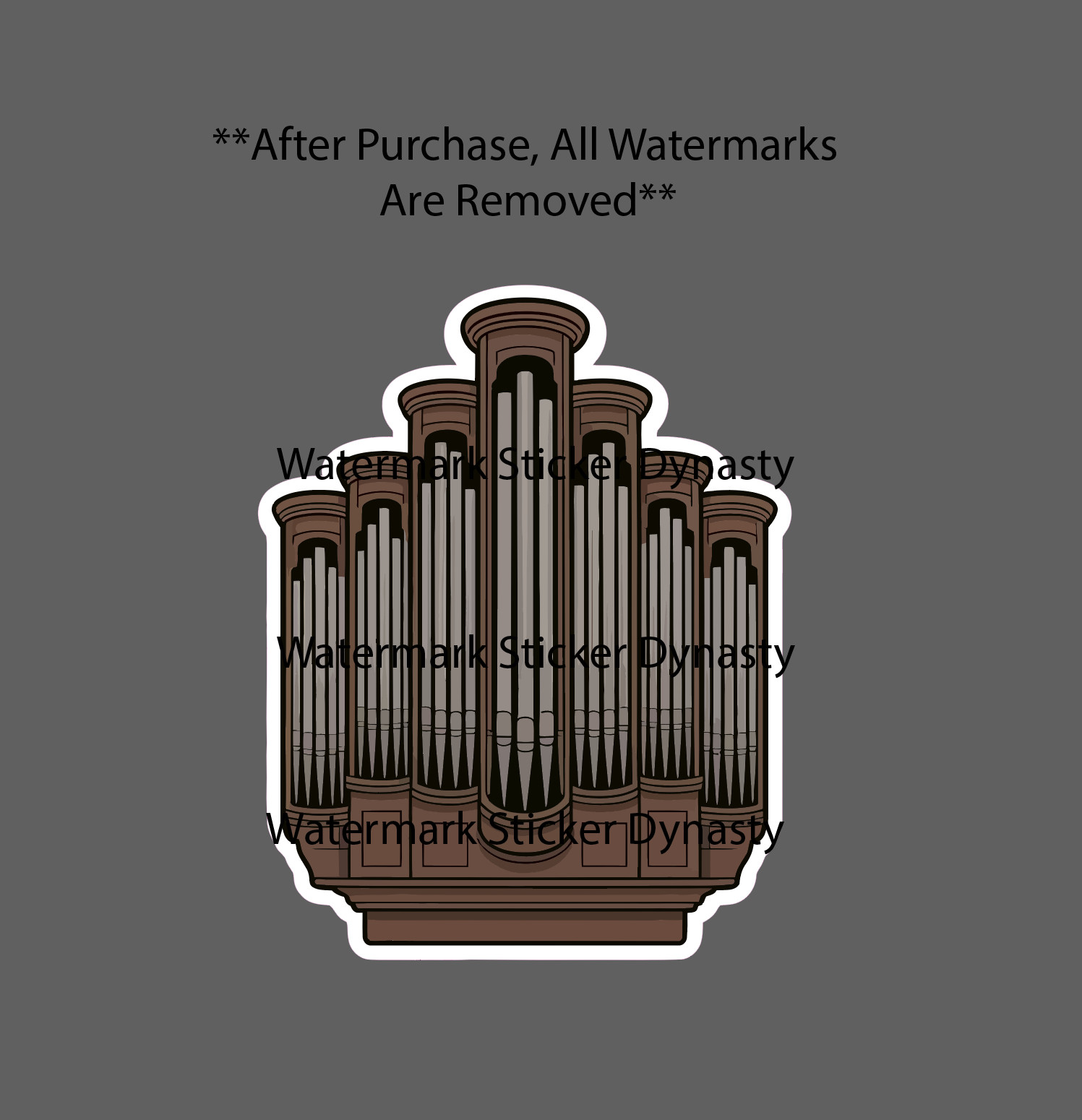 Organ Sticker Waterproof Decal Church Instrument Music Pipes Sound Gift NEW