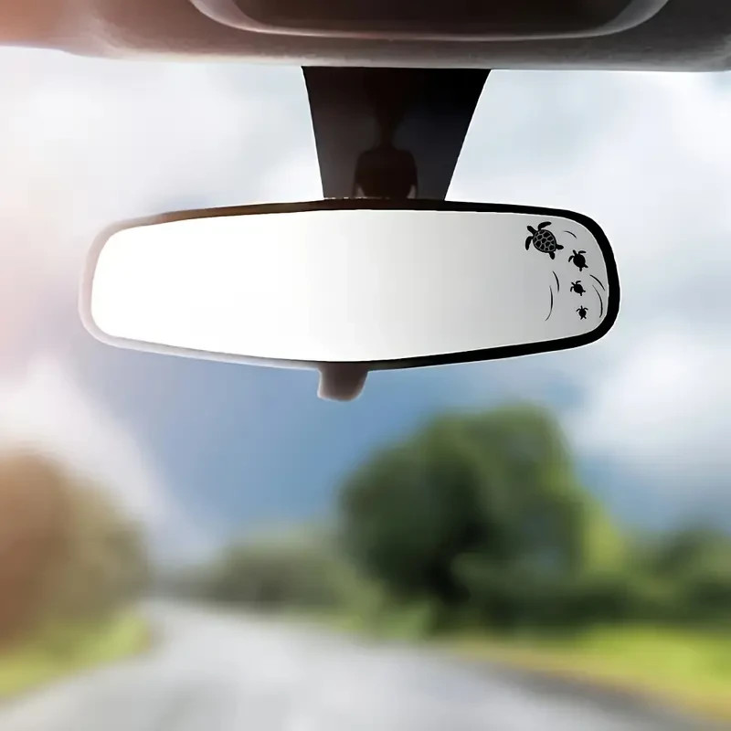 Sea Turtle Swimming cute Vinyl decal Ocean-Themed Car Rearview Mirror