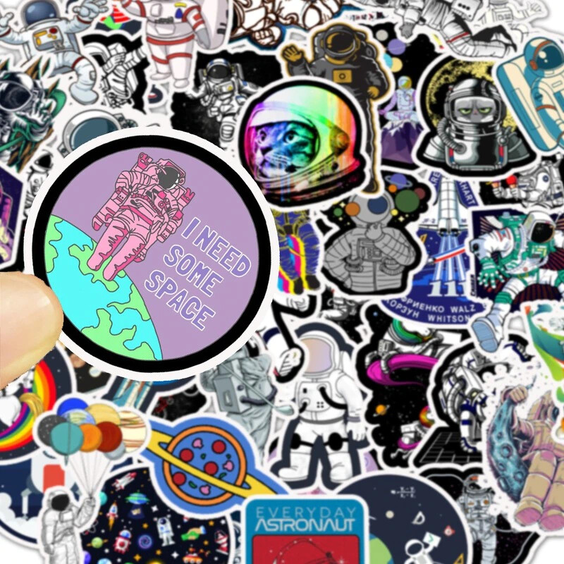 10/50Pcs Laptop Back stickers Outer Space Astronaut Stickers For Travel Suitcas