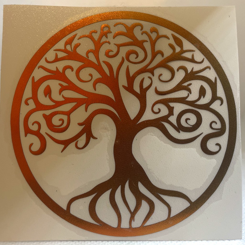 Tree of Life Sticker Decal Car Window Yoga Zen Rose Gold Copper Metallic 3×3"