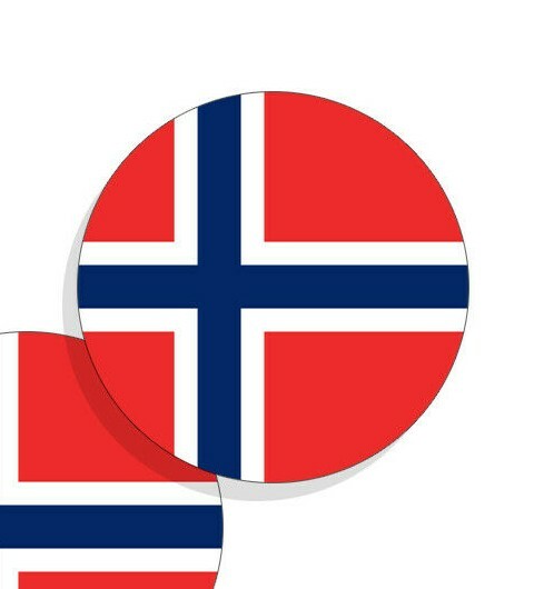 Norway Flag Stickers Flag Decals Vinyl Stickers Round Set of 4 Norway