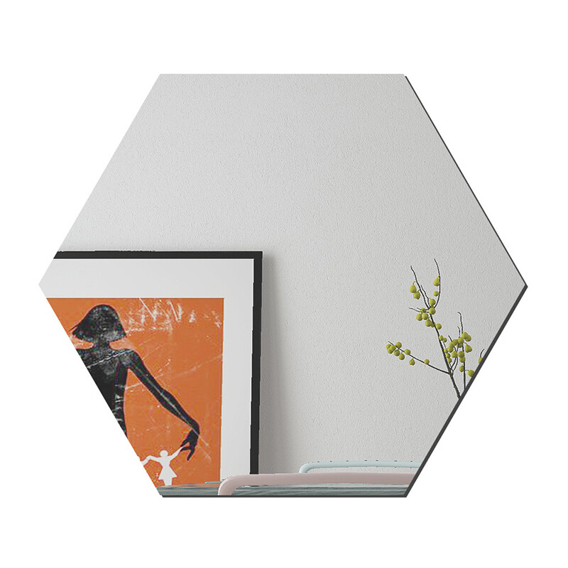 16pcs Hexagon/Triangle/Square Mirror Wall Sticker Acrylic DIY Adorn Home Decal