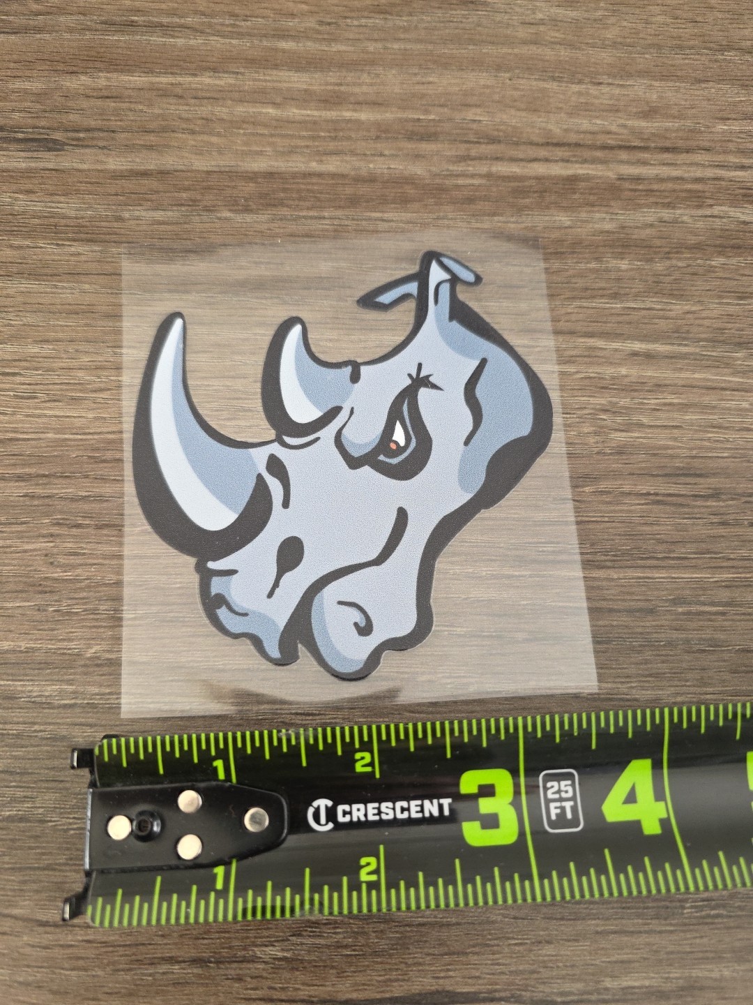 El Paso Rhinos Raised UV DTF full Color Sticker Decals 4in X 4in