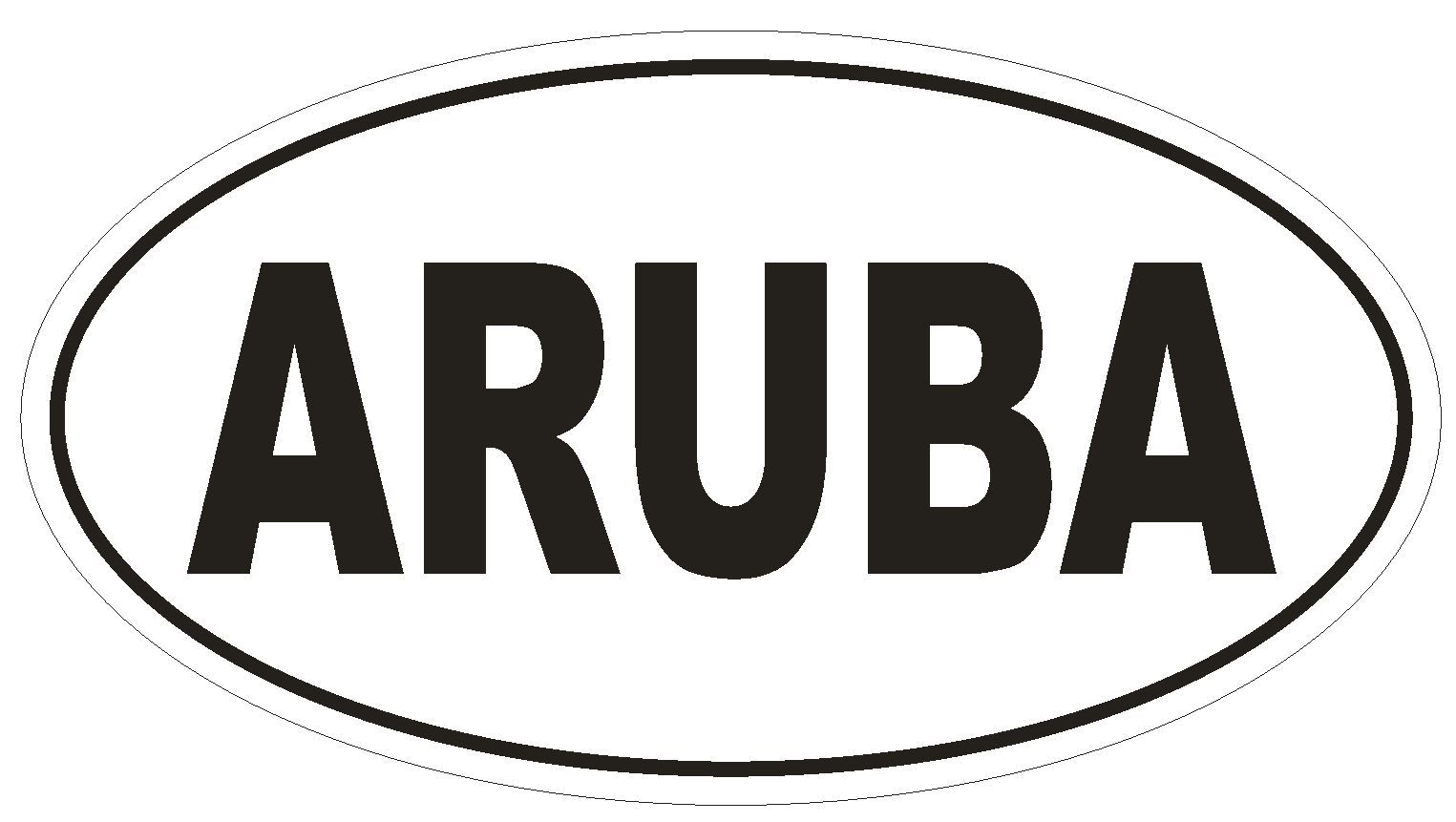 ARUBA Oval Bumper Sticker or Helmet Sticker D2145 Country Euro oval