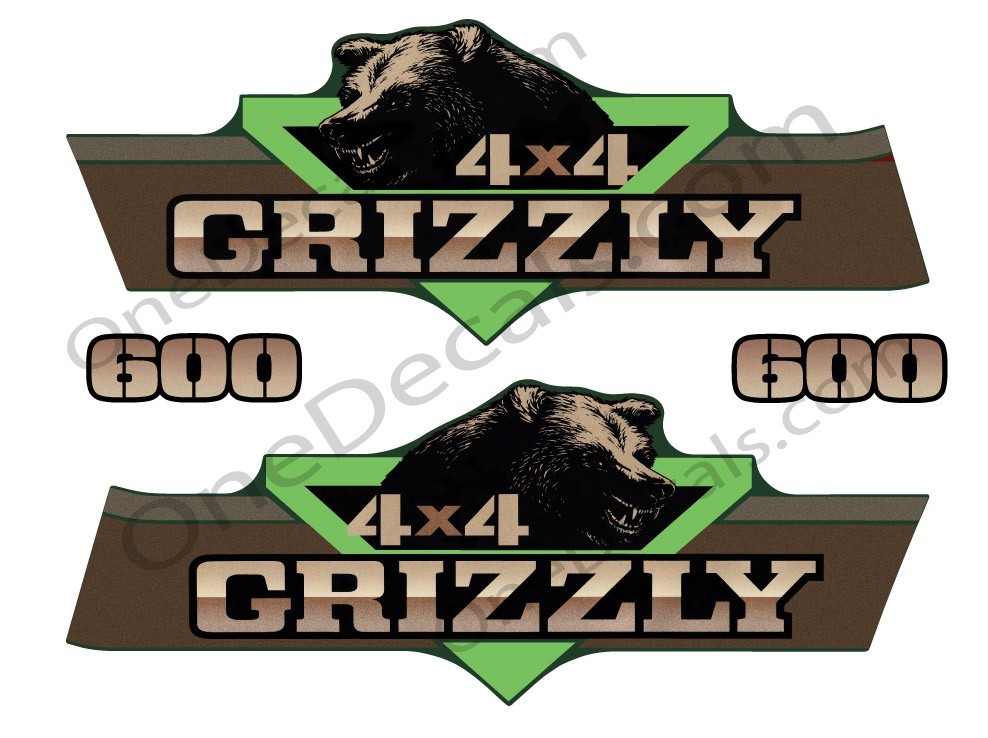 1998 Yamaha Grizzly 600 4×4 YFM600 OEM Graphic Set decal emblem Front Fender