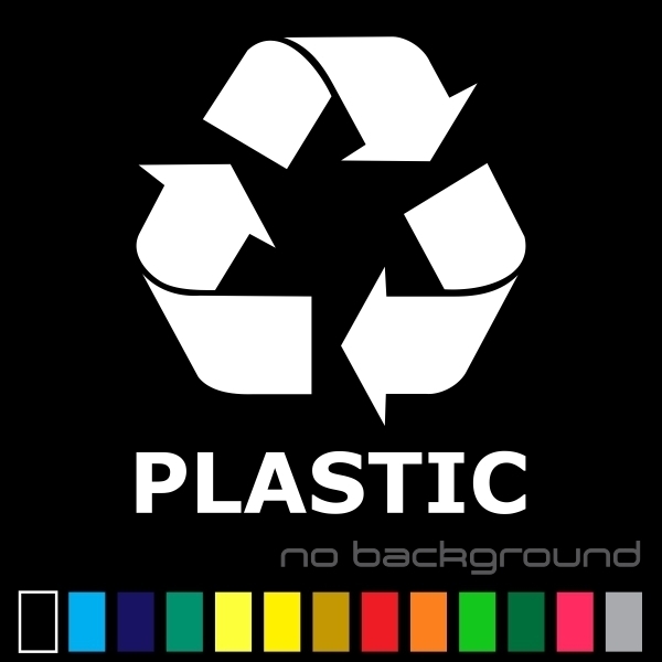 Recycle Plastic Sticker Vinyl Decal – Trash Bin Symbol Can Reuse Home Window