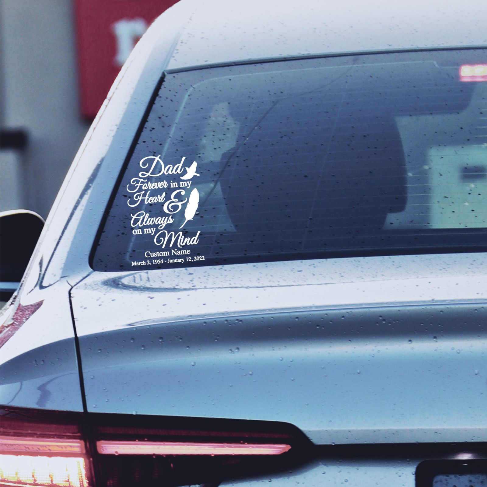 CUSTOM Dad Memorial Decal – In Loving Memory Memorial Sticker Decal Dad Funeral