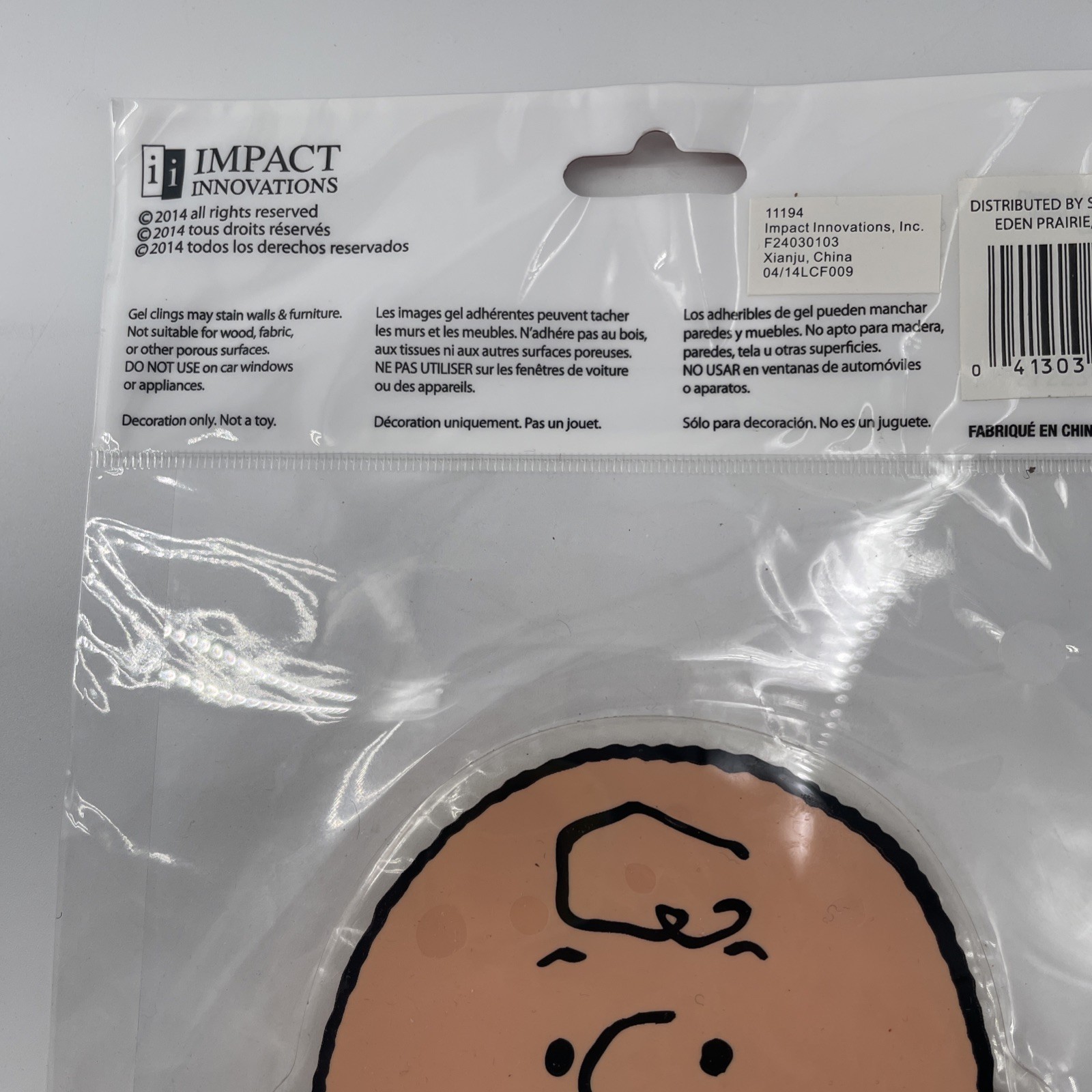 3 Halloween Peanuts Window Clings Charlie Brown Woodstock Lucy 2 Sided 8 x 4 in