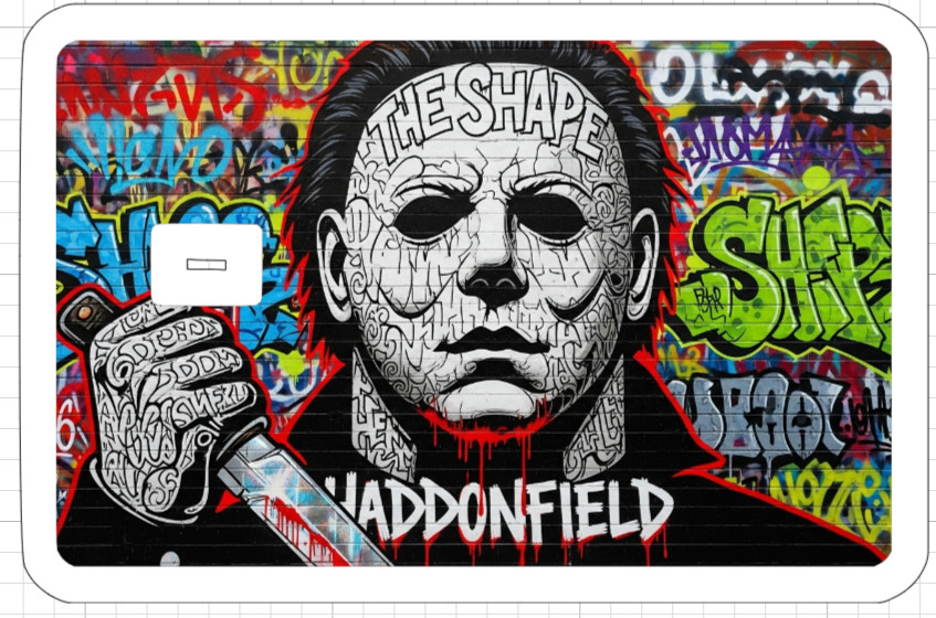 Killer Graffiti Street Art ATM Debit Credit Sticker Skin Halloween Horror Paint