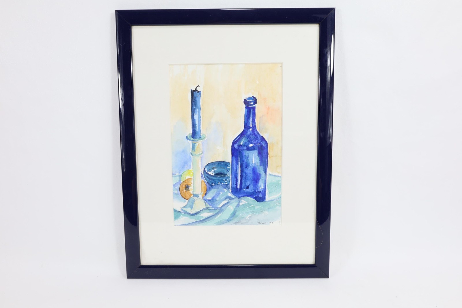 Original Norwegian Water Painting by Astrid 1999 – Vibrant Nordic Artwork with