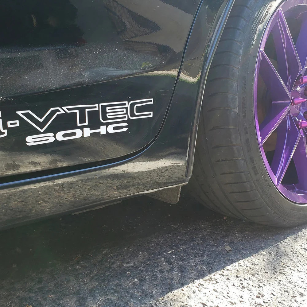 Aftermarket I-VTEC SOHC Sport Racing Vinyl Decal – 2-Pack Side Door Sticker | 9