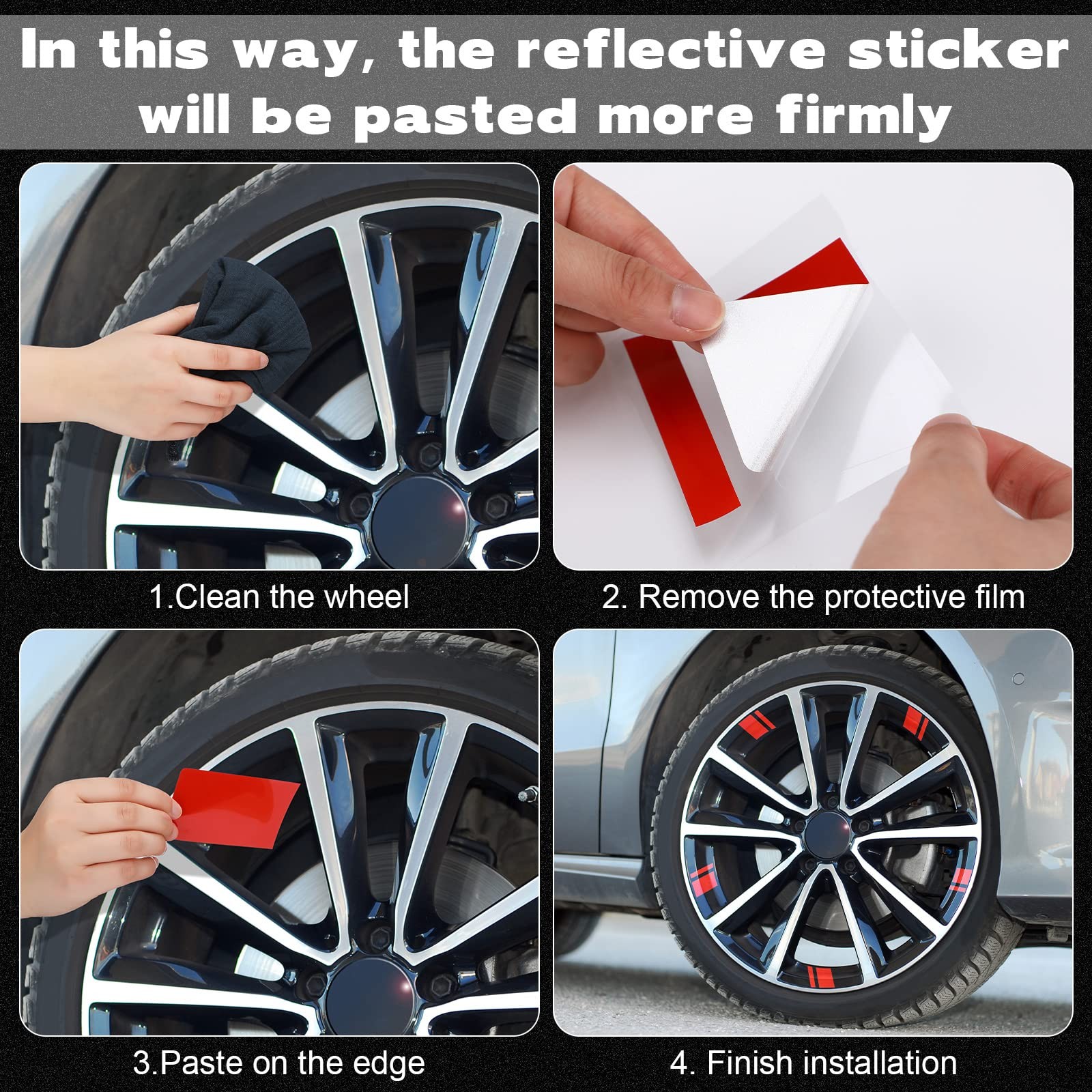 24 Pcs Wheel Rim Decal Stripes Car Decals for 18-21 Inch Reflective Car Stick…