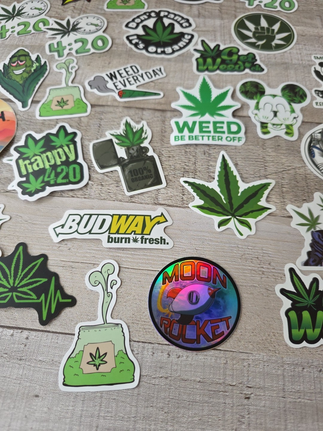 (65) Marijuana Theme Stickers Decals Cannabis Weed Humor