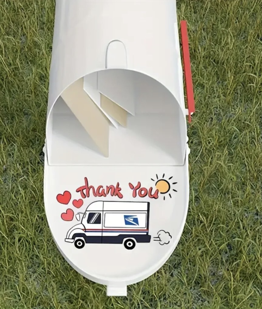 Thank You Mail Carrier Mailbox Sticker USPS PVC Vinyl Decal Waterproof NEW