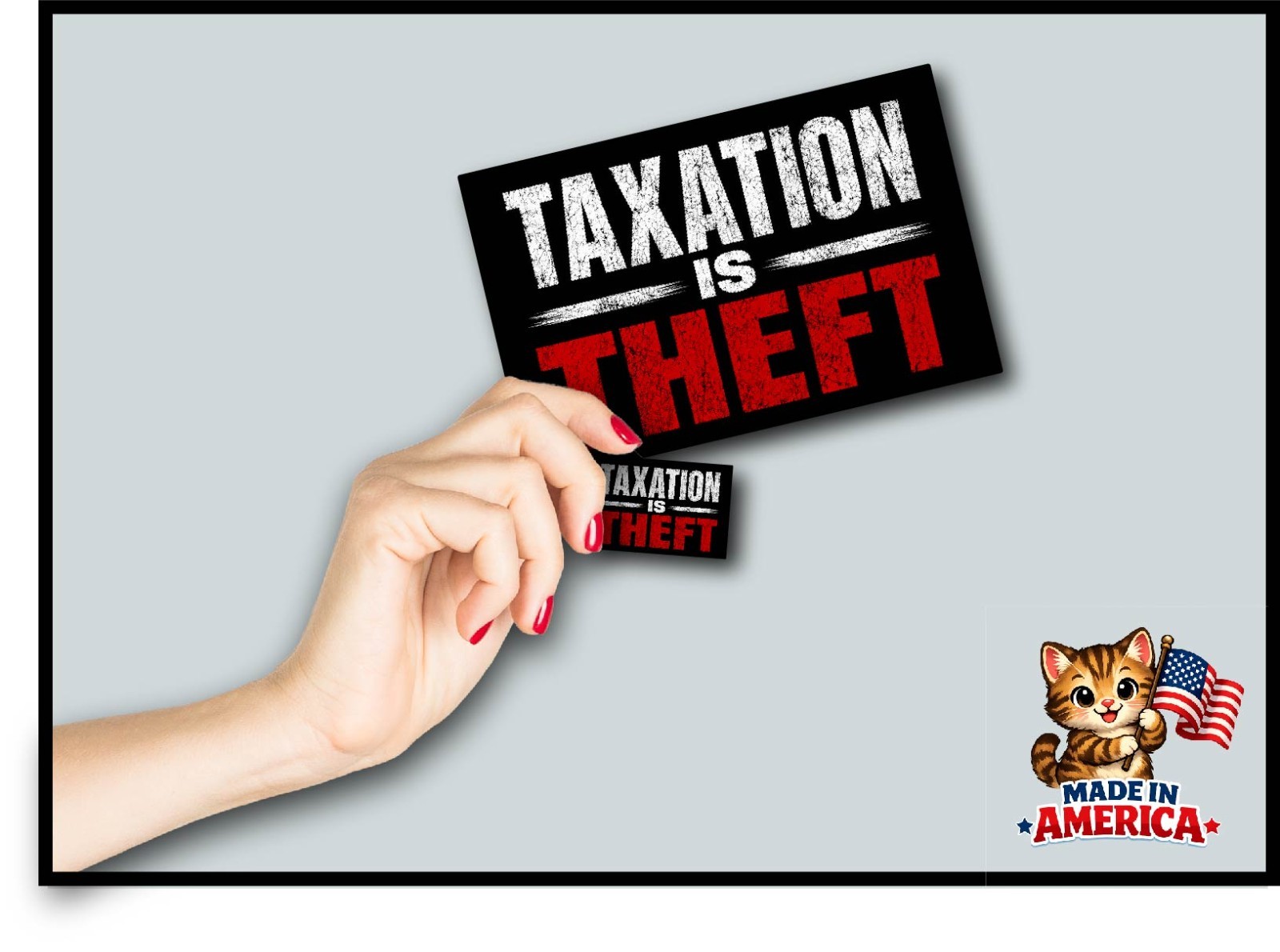 Taxation is Theft Decal Sticker Property Income Gov Protest Anti Socialism Poor