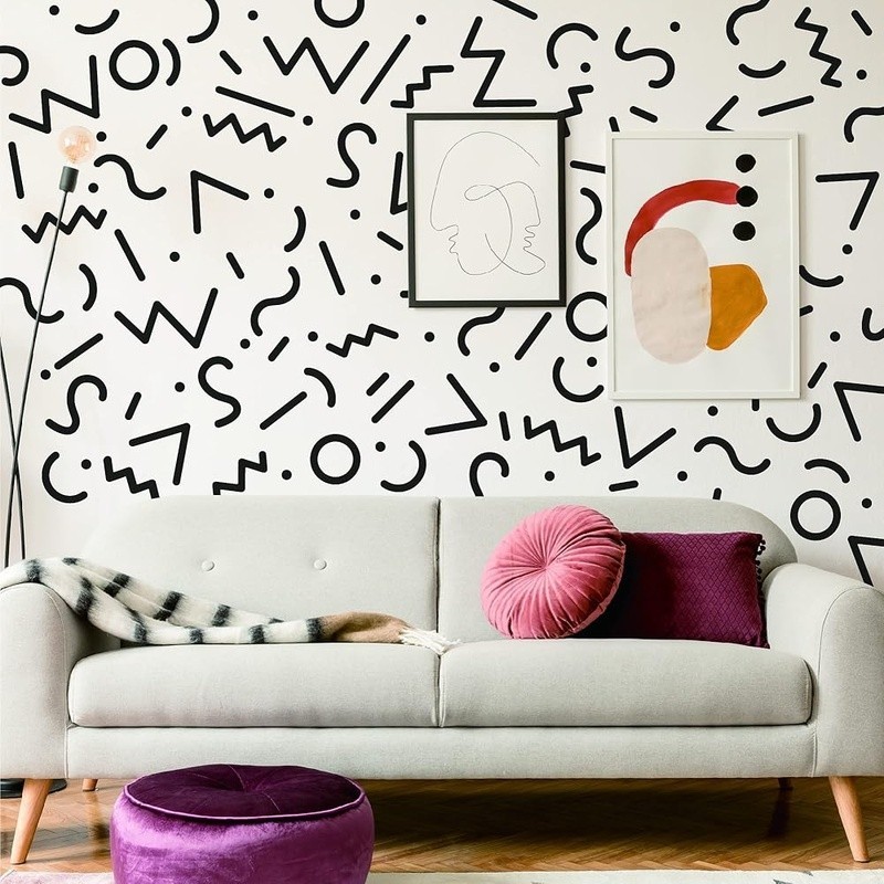 Removable Waterproof Wall Decals Easy Peel Stick Geometric Decor Four Sheets New