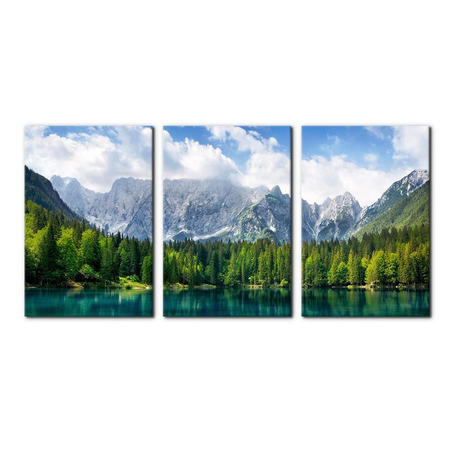3 Pieces Nature Scenery Wall Art Decor Beautiful Landscape with Turquoise Lak…