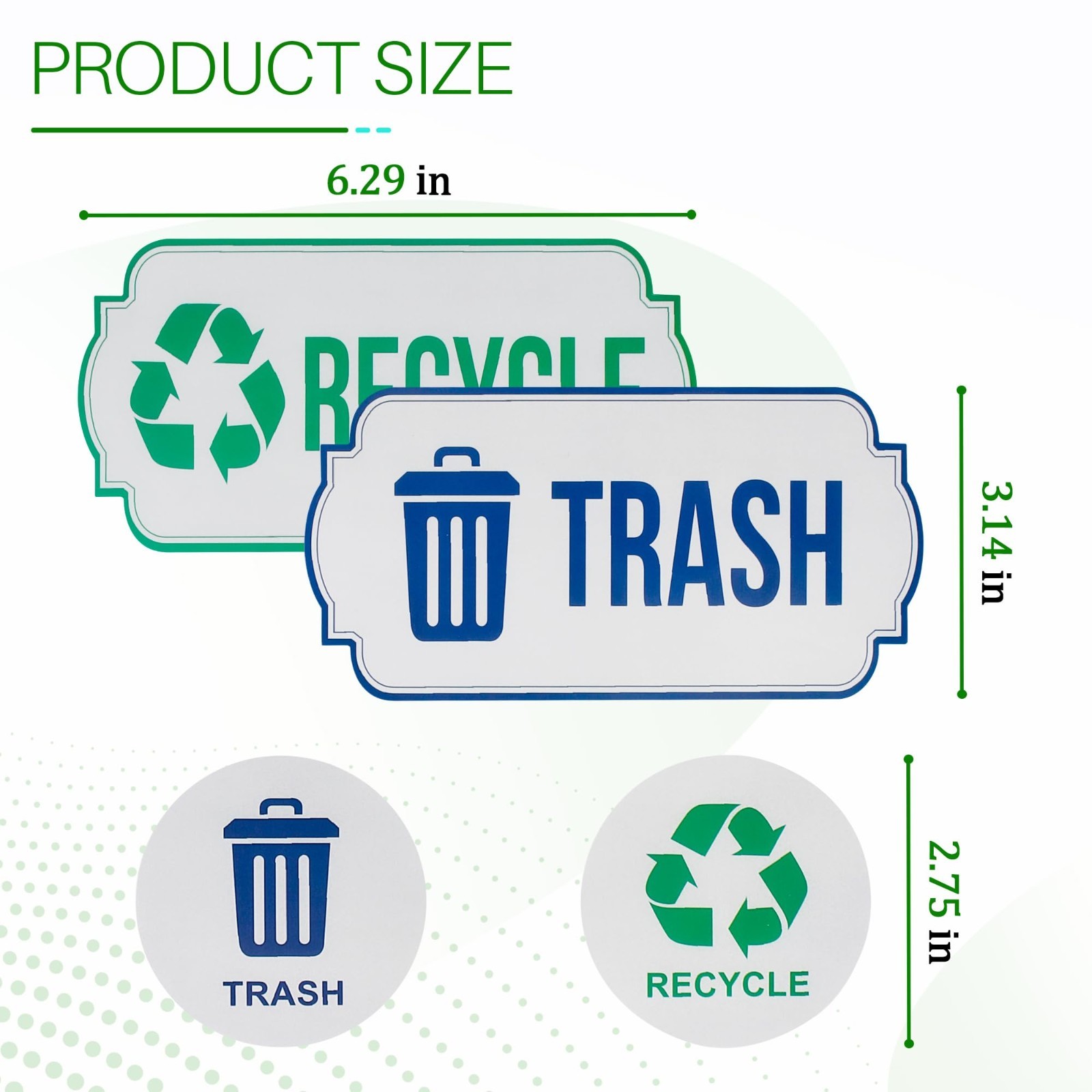 40 Waterproof Trash & Recycle Stickers for Outdoor Bins – Garbage Sorting Decals
