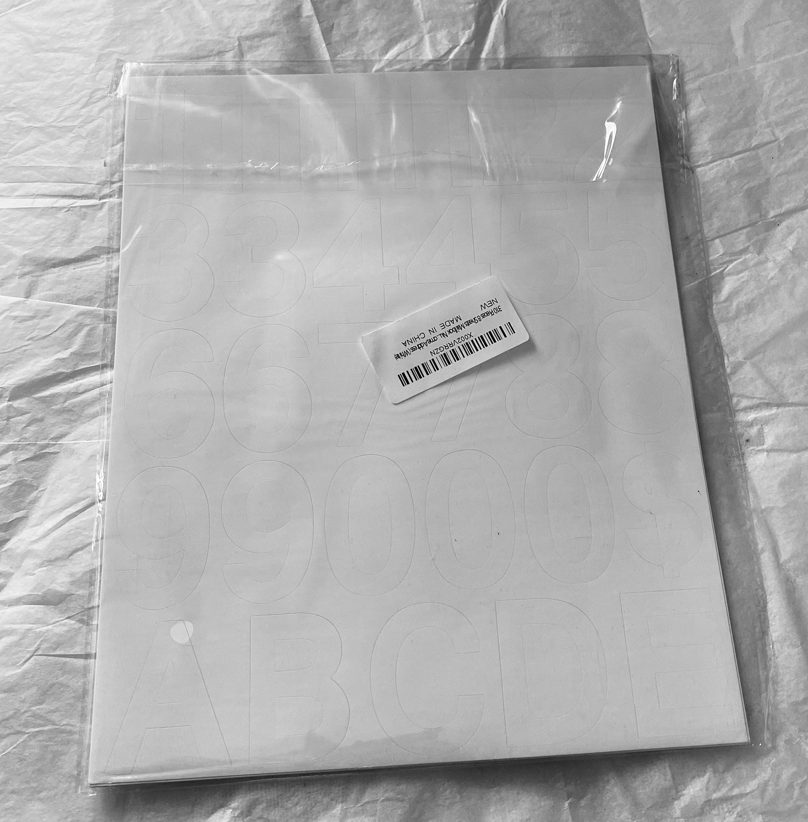 8 Sheets Self Adhesive Vinyl Letters Numbers Kit Mailbox Numbers 2 Inch White