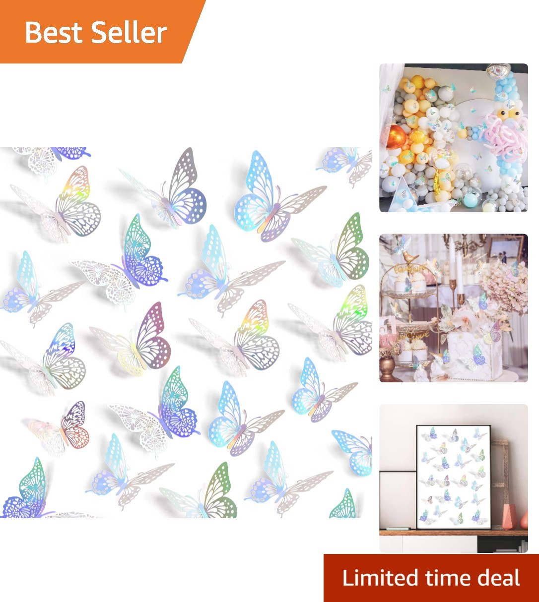 Transform Your Space: 48 Pcs 3D Butterfly Wall Stickers – Art Deco Style