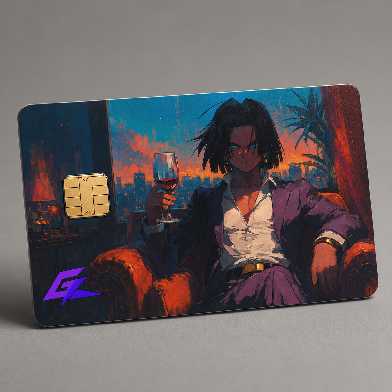 Android 17's Sunset Elegance Dragon Ball Z Debit Card Credit Card Skin